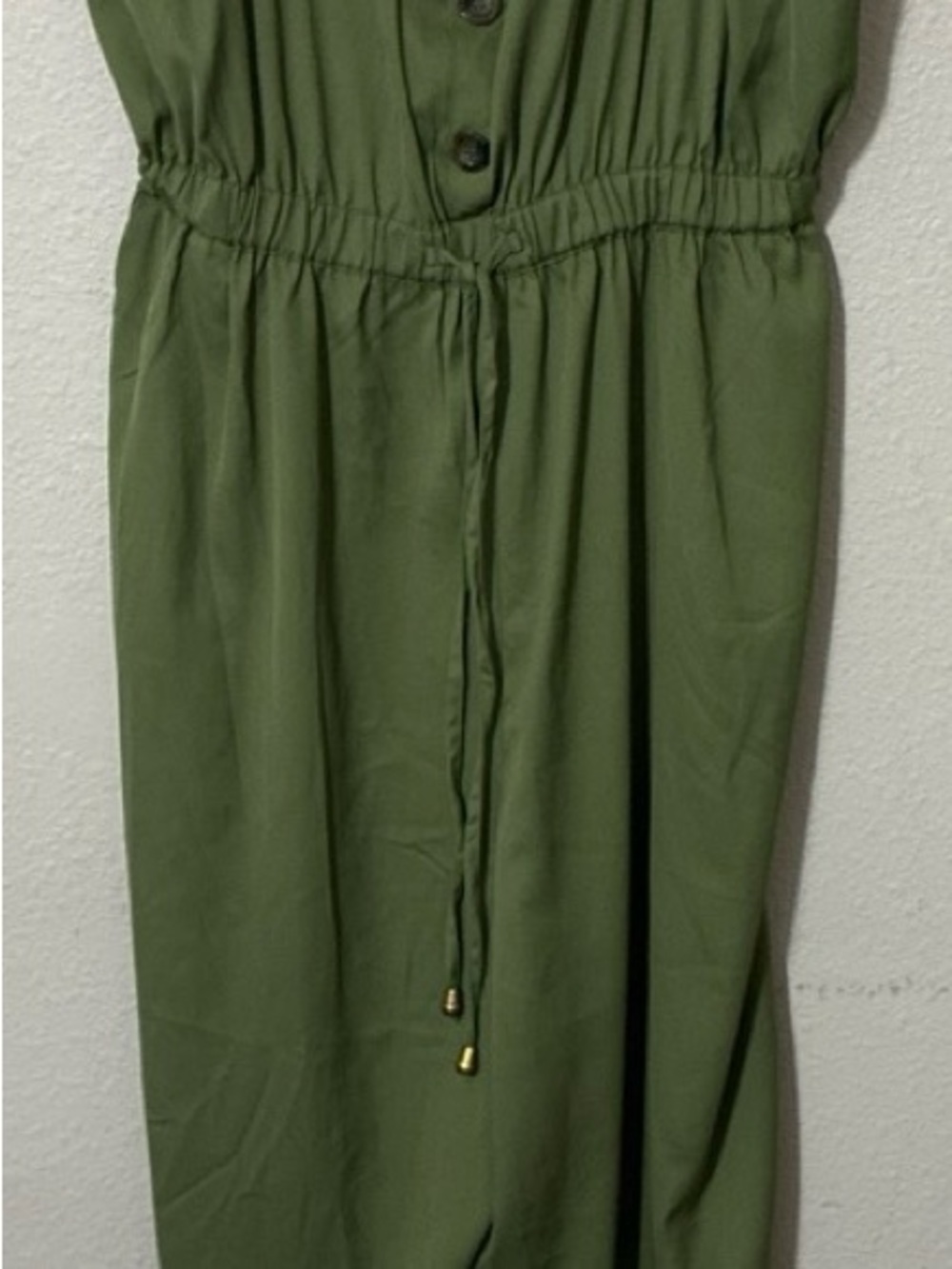Blush Olive Green Women's Drawstring pant jumpsuit